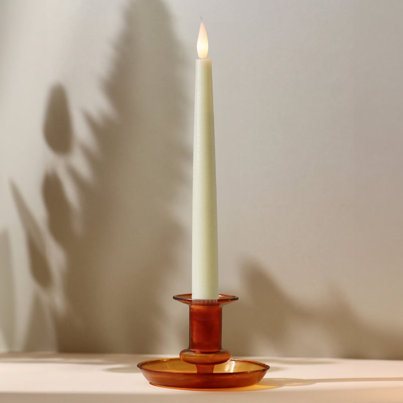 Symple Stuff LED Flameless Ivory Wax Taper Candles with Remote Control